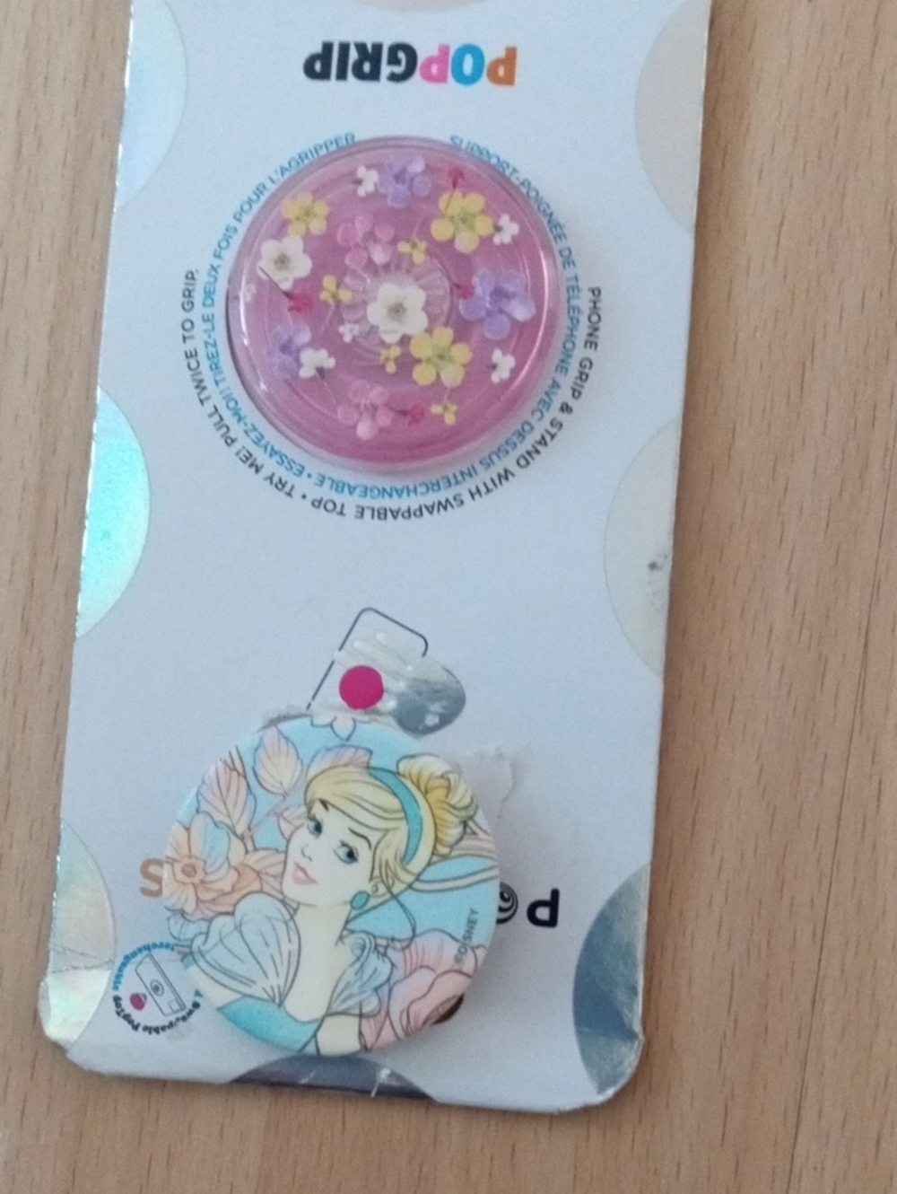 💲1⃣▶>>PopSocket  Phone Grips - Pink Floral & Pastel Blue Princess